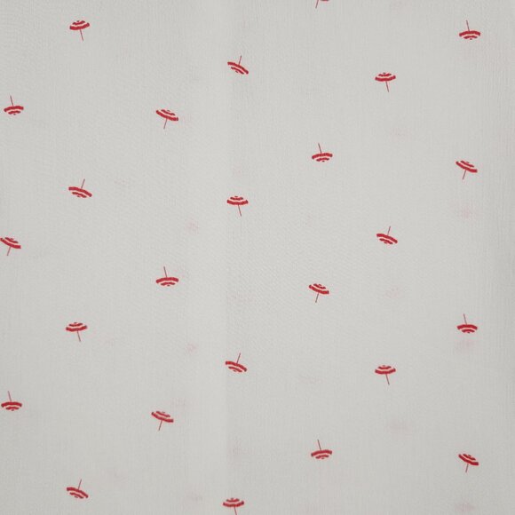 My Danielle Size XL Umbrella Print Short Sleeves Red White Casual Top Blouse NWT - Picture 2 of 9